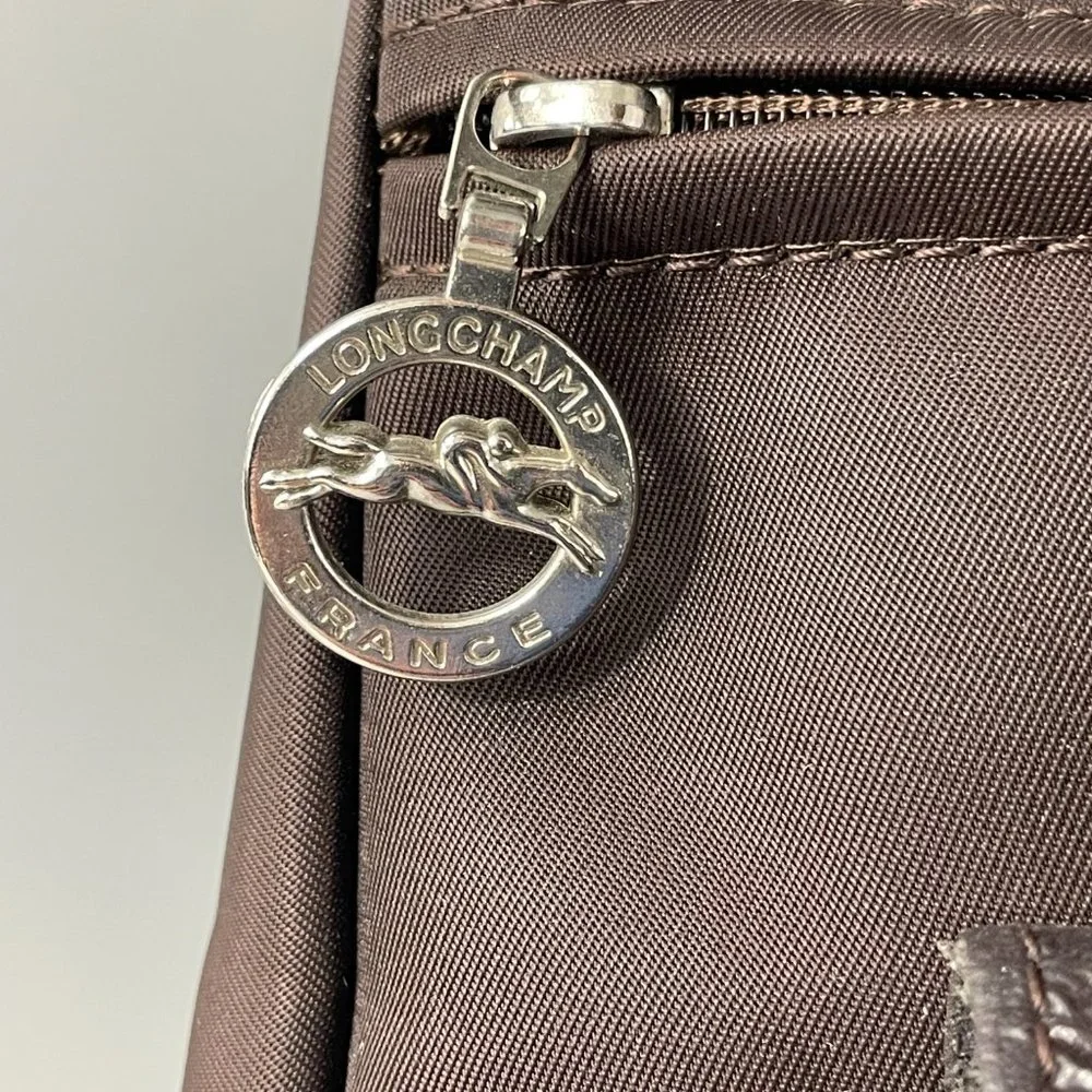 Longchamp Chocolate Brown Nylon Planetes Crossbody Bag - Picture 2 of 15